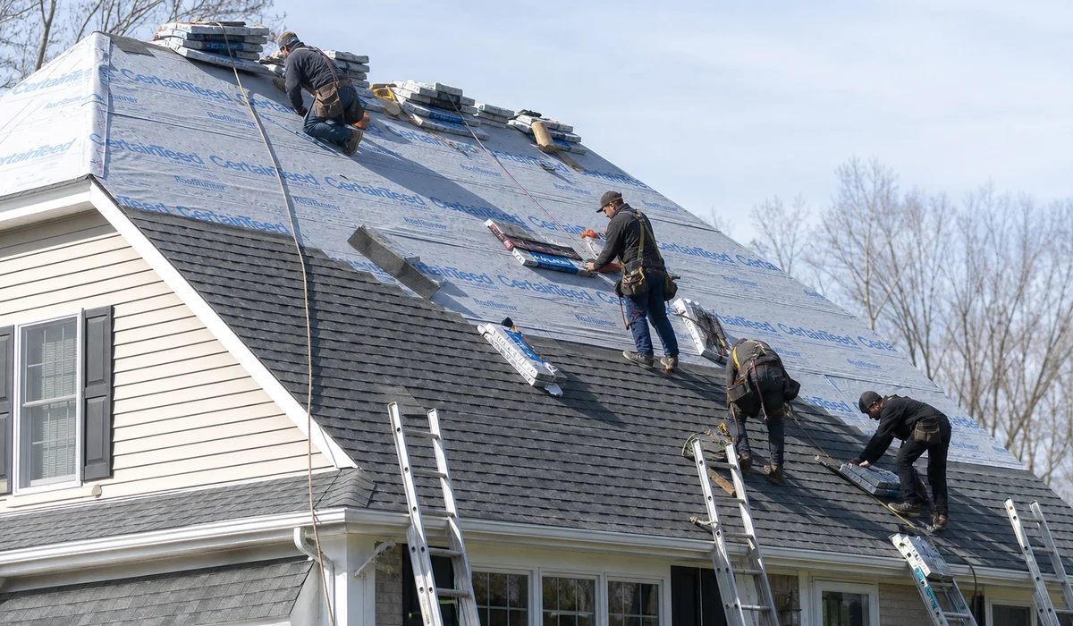 GAF Master Elite installation in progress