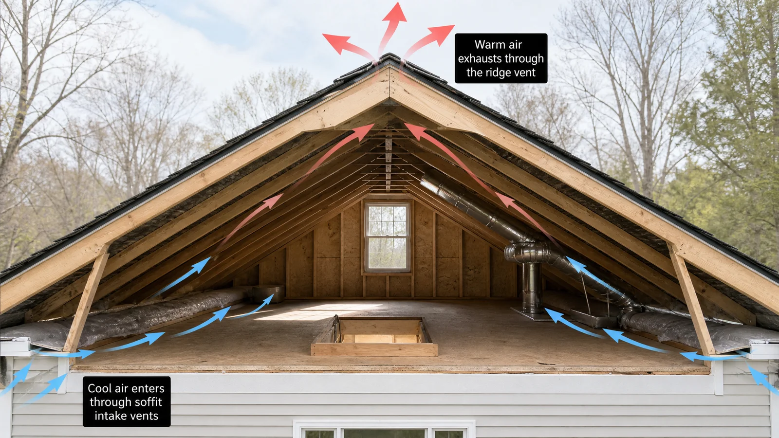 Attic ventilation airflow diagram