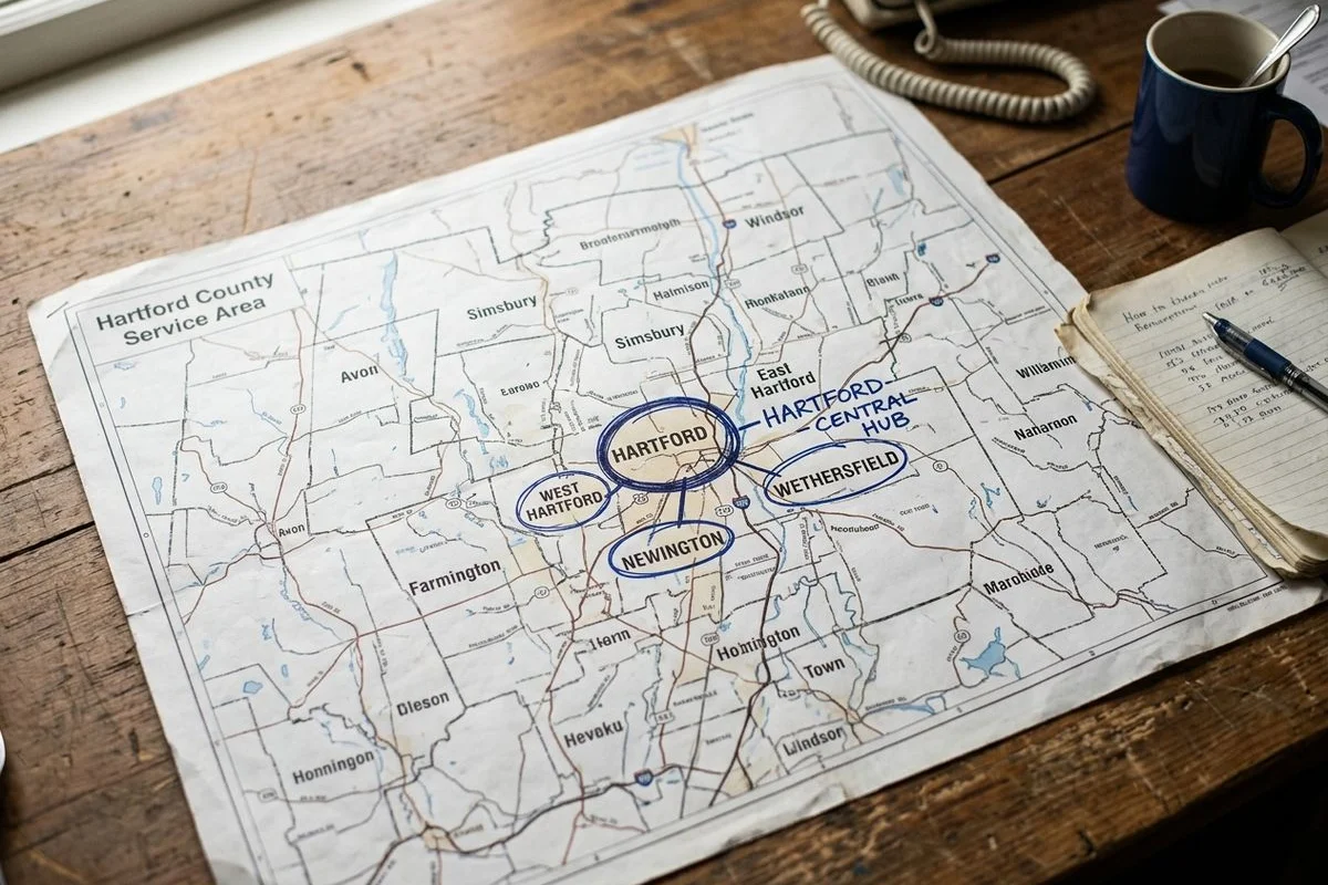 Hartford County service area map