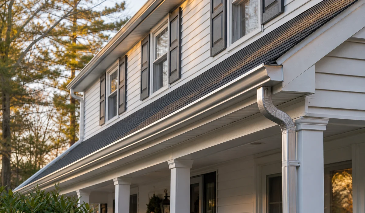 New seamless gutter installation on a Hartford CT home