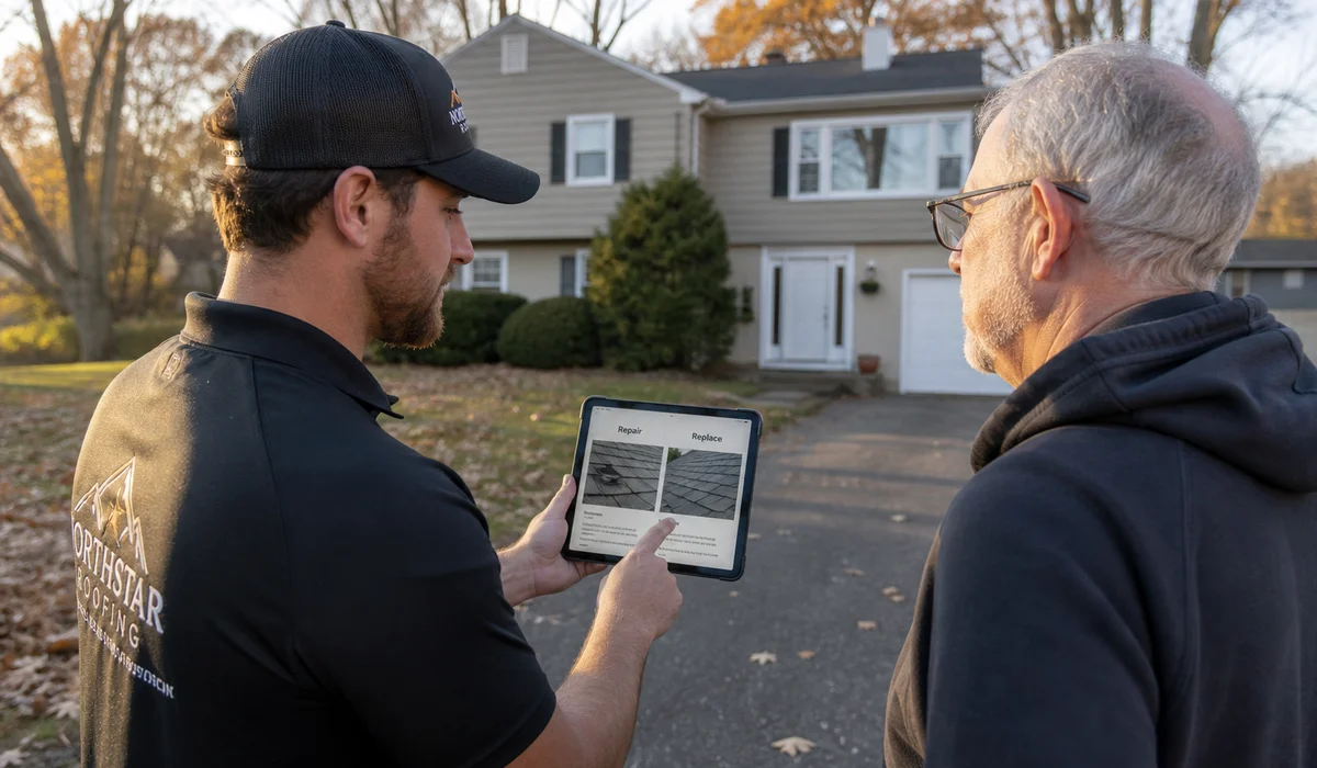 Reviewing damage photos and repair vs replacement options