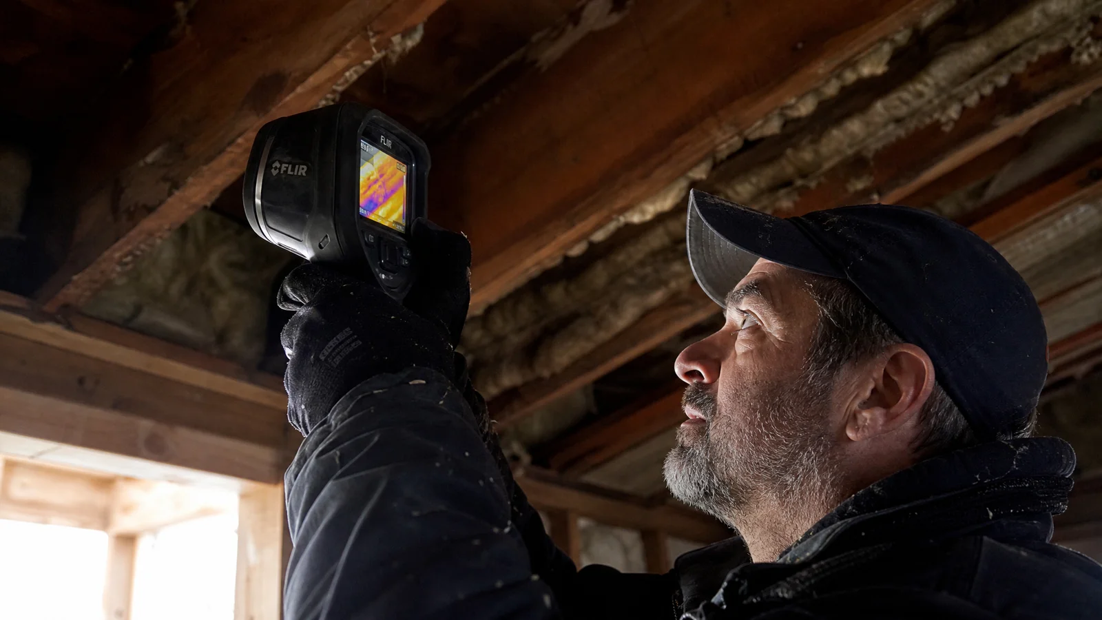 Thermal imaging leak detection in an attic