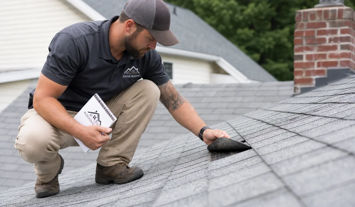 Free summer roof inspection in progress