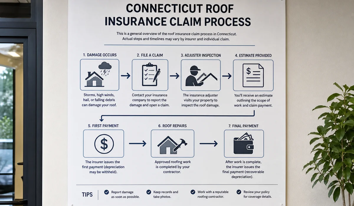 CT roof insurance claim process flowchart